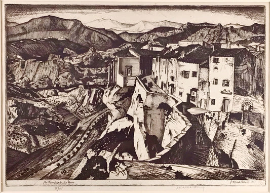 James McIntosh Patrick. "Les Ramparts, Les Baux". Hand Signed & Numbereed 38/45. Etching. 1927