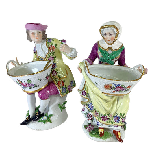 Pair of German Figural Sweetmeat Dishes