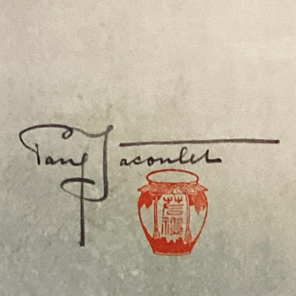 Paul Jacoulet. "Apres la Pluie, Tarang Yap". Colored Woodblock Print. Signed Lower Left