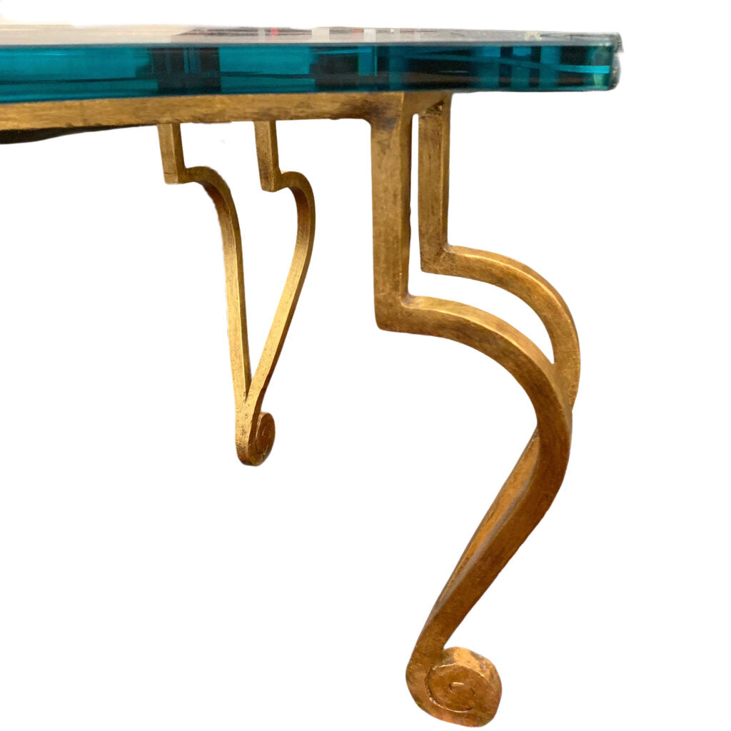 Vintage Maison Jansen Attrib. Gilt Iron Coffee Table