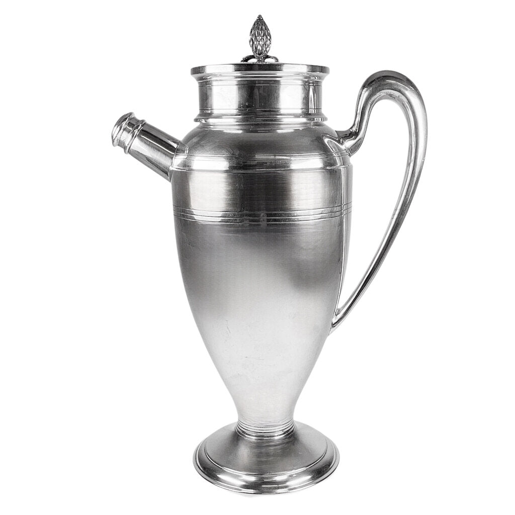 Manner of Cartier Sterling Cocktail Shaker Art Deco Pineapple Finial