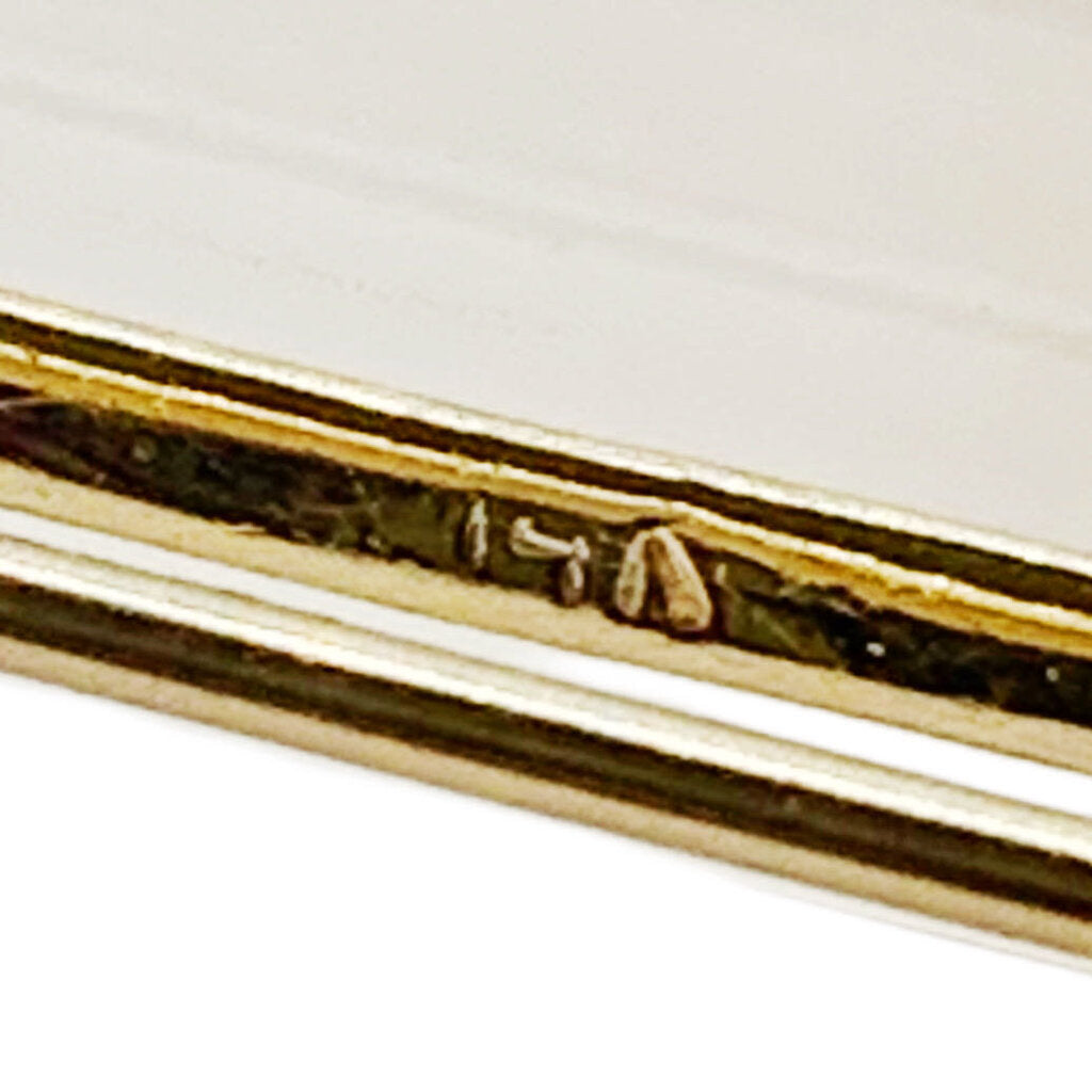 Vintage Rock Crystal Brooch Suspending Rock Crystal Relief of Cupid w. Amethyst Terminals in 14Kt Gold