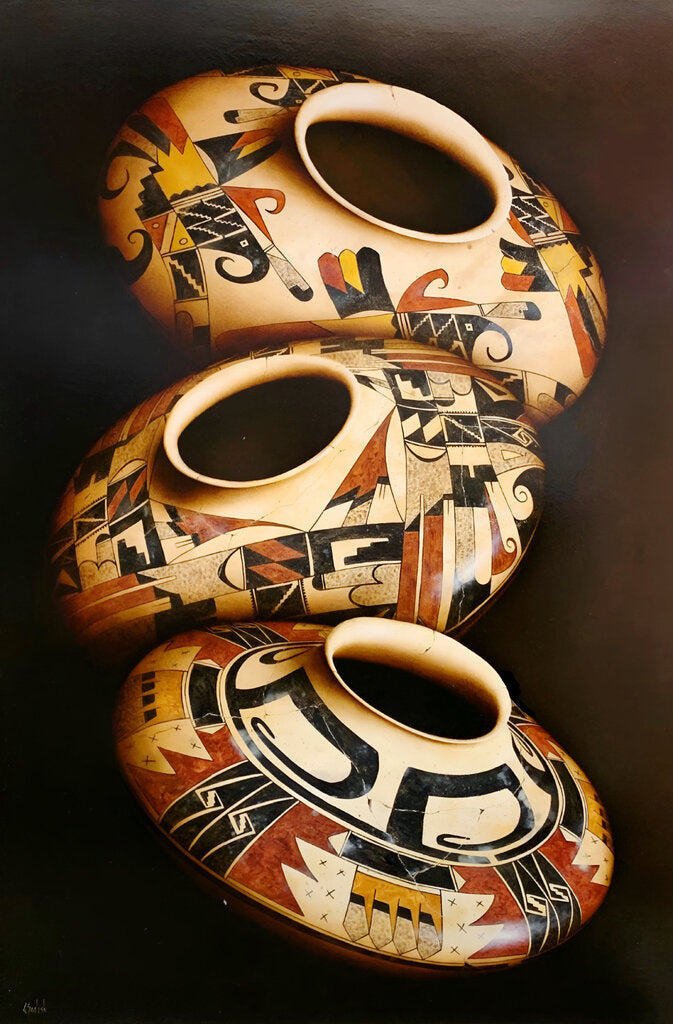 Greg English. "Yellow Ware of the Sikyatki". Oil on Board