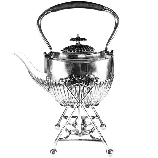 Electroplated Teapot on Tilt Stand w. Warmer