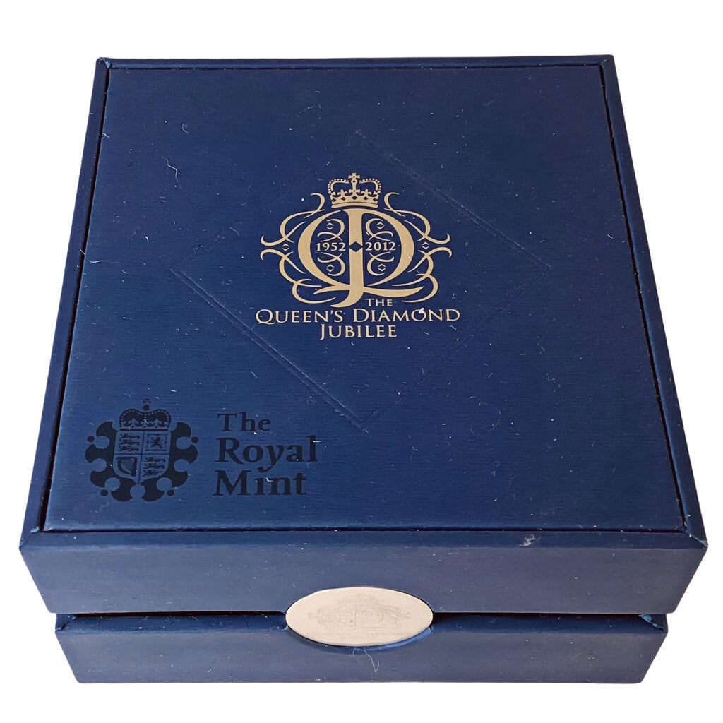 Royal Mint 2012 Elizabeth II Diamond Jubilee Five Pound Coin Silver Proof Boxed