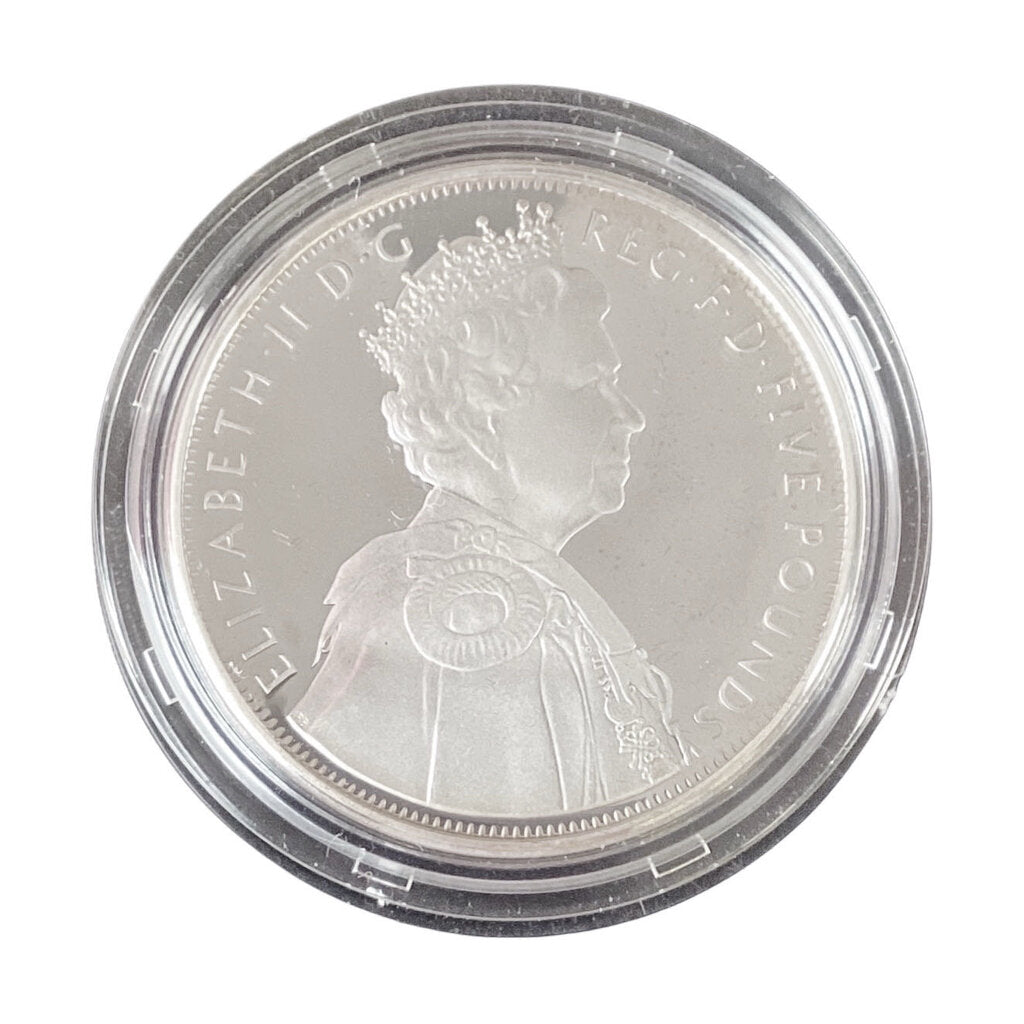 Royal Mint 2012 Elizabeth II Diamond Jubilee Five Pound Coin Silver Proof Boxed