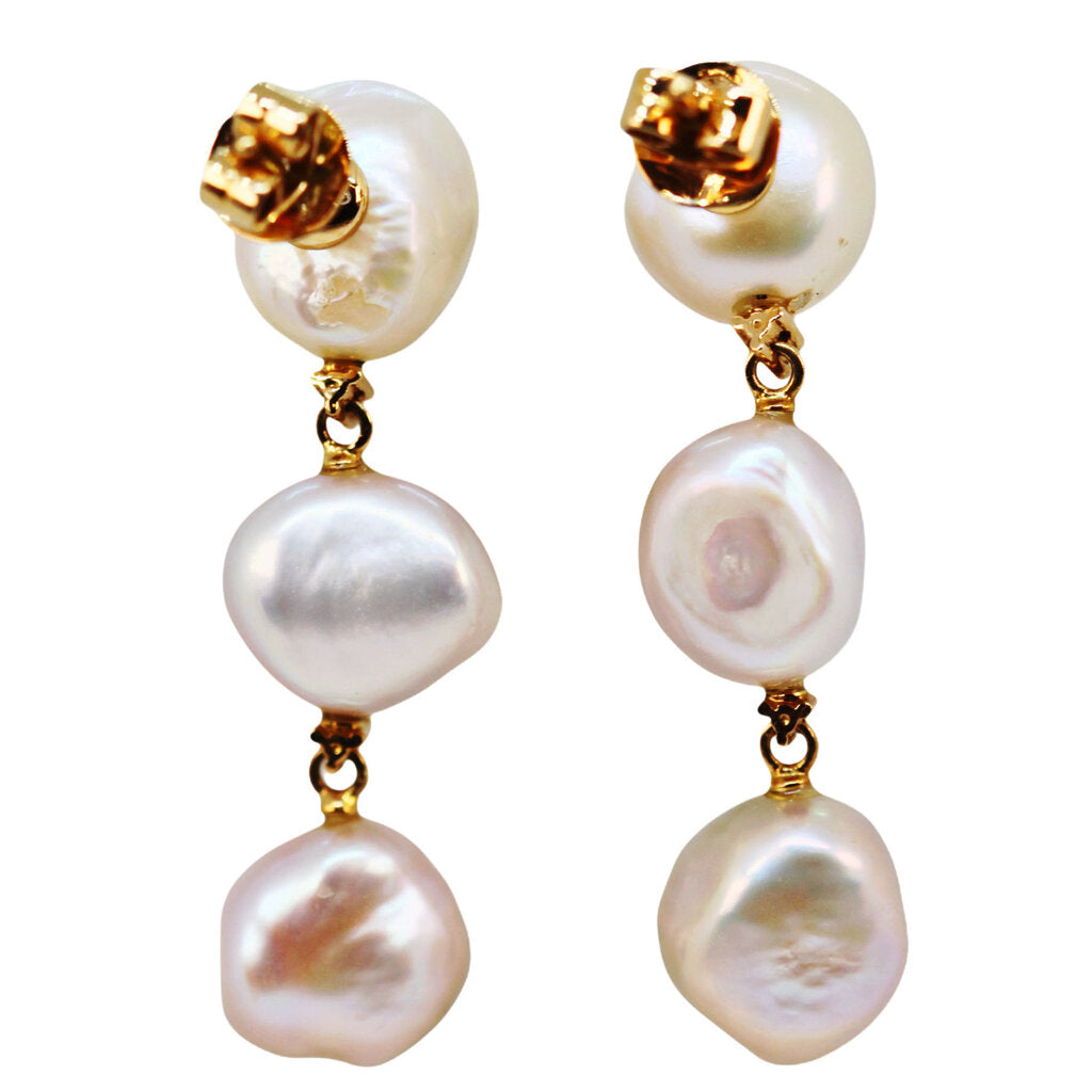 18Kt Gold Pearl & Diamond Earrings