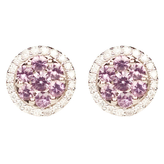 Kallati Purple Spinel & Diamond Studs in 10Kt White Gold