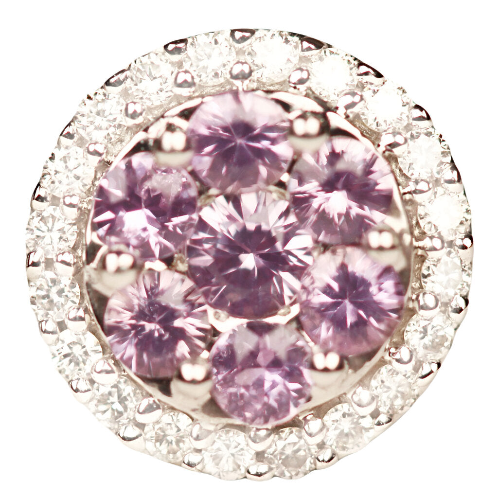Kallati Purple Spinel & Diamond Studs in 10Kt White Gold