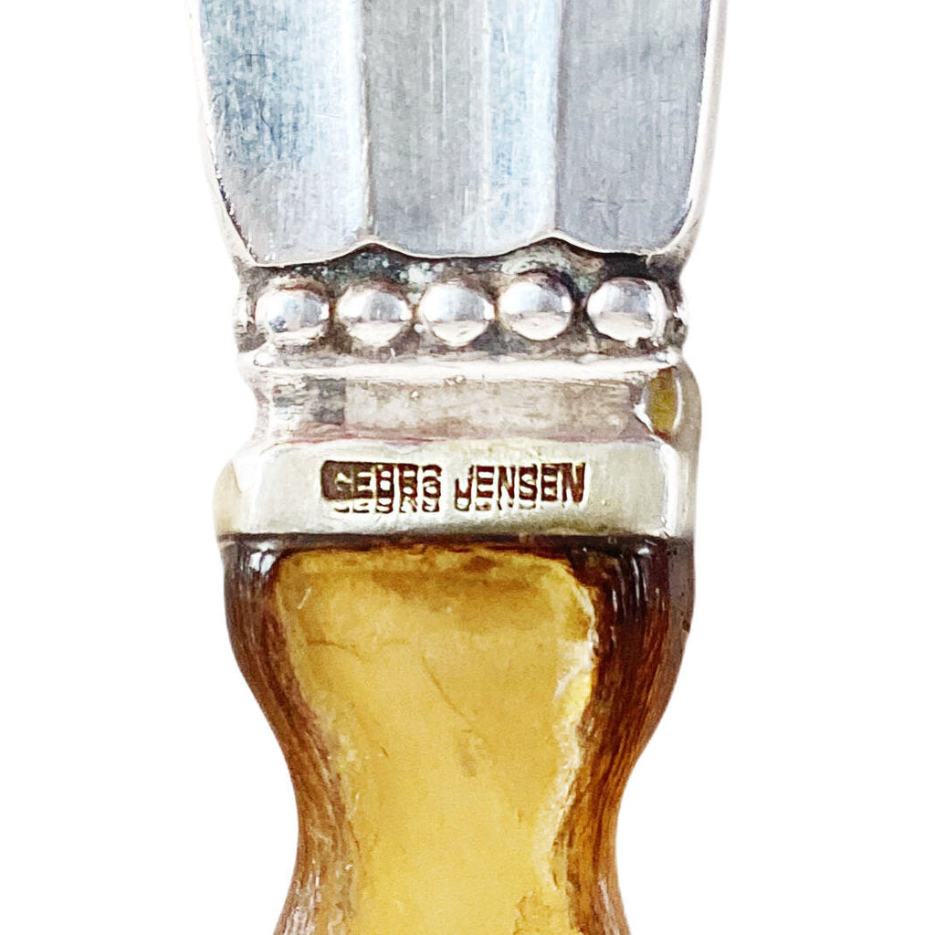 Georg Jensen & Johan Rohde Sterling "Acorn" Serving Horn Spoon