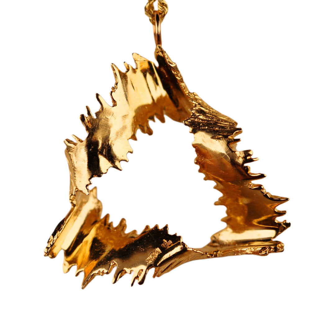 1970s Diamond & Textured 14Kt Gold Pendant w. Rope Chain Necklace