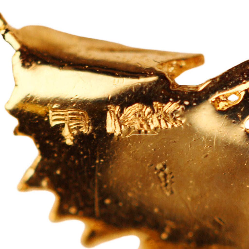 1970s Diamond & Textured 14Kt Gold Pendant w. Rope Chain Necklace