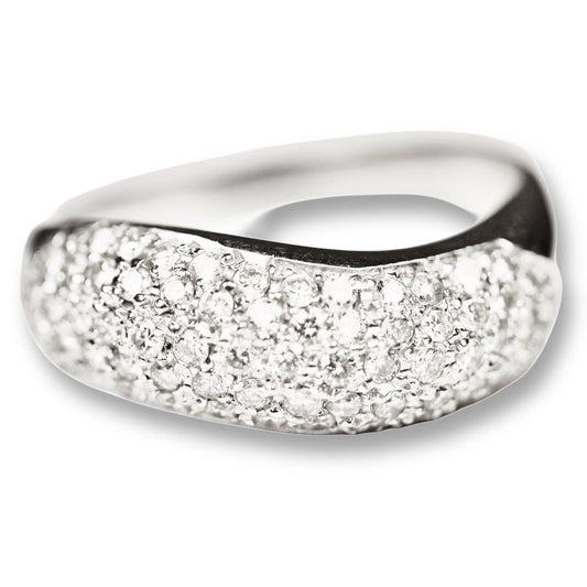 Diamond Bombe Ring in 14Kt White Gold