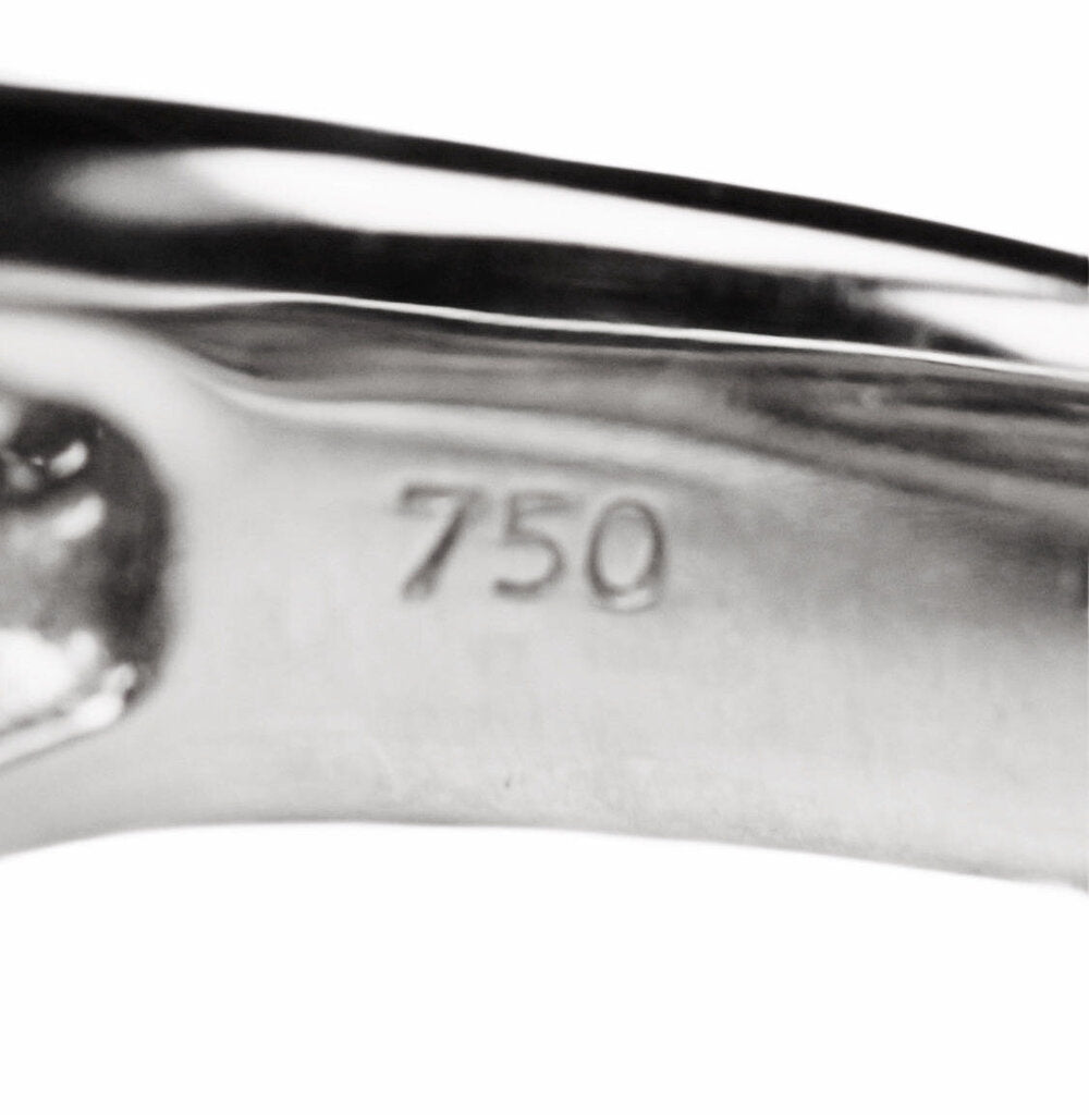 Diamond & 18Kt White Gold "Wave" Ring