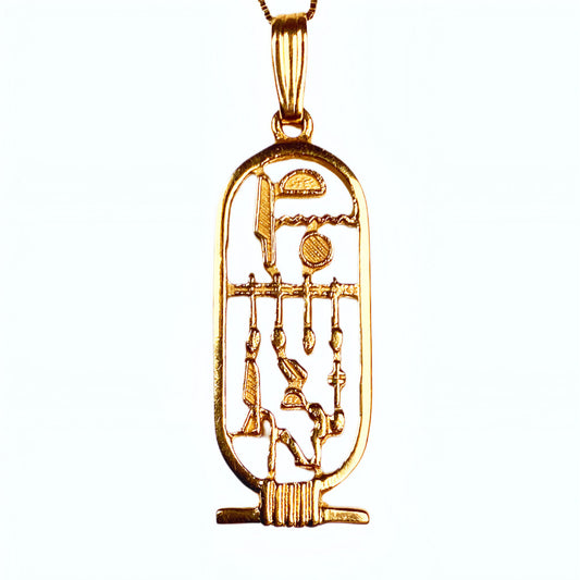 Egyptian Cartouche Pendant in 14Kt Gold