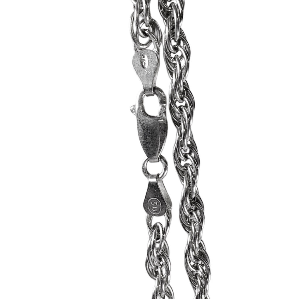 Stephen Dweck Hematite Crystal & Sterling Large Pendant w. Sterling Chain