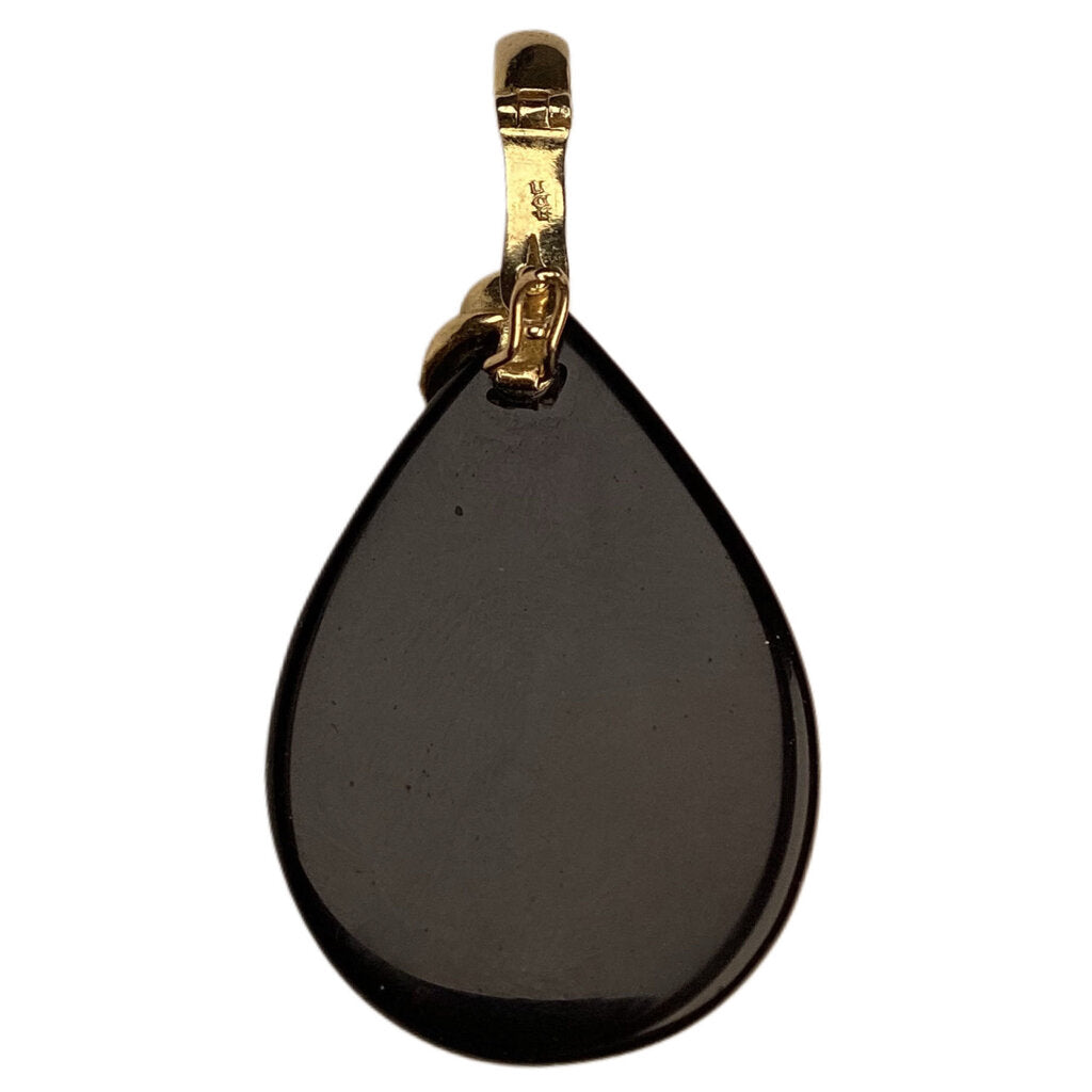Polished Onyx Enhancer/Pendant Set w. Diamond & Mounted