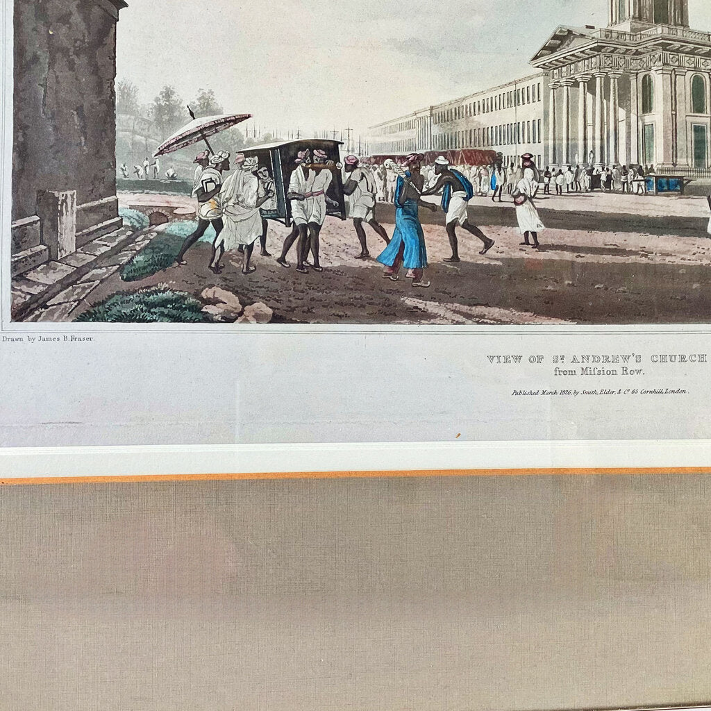 James B. Fraser." View of St. Andrew's Church." Engraving w Aquatint. c.1826