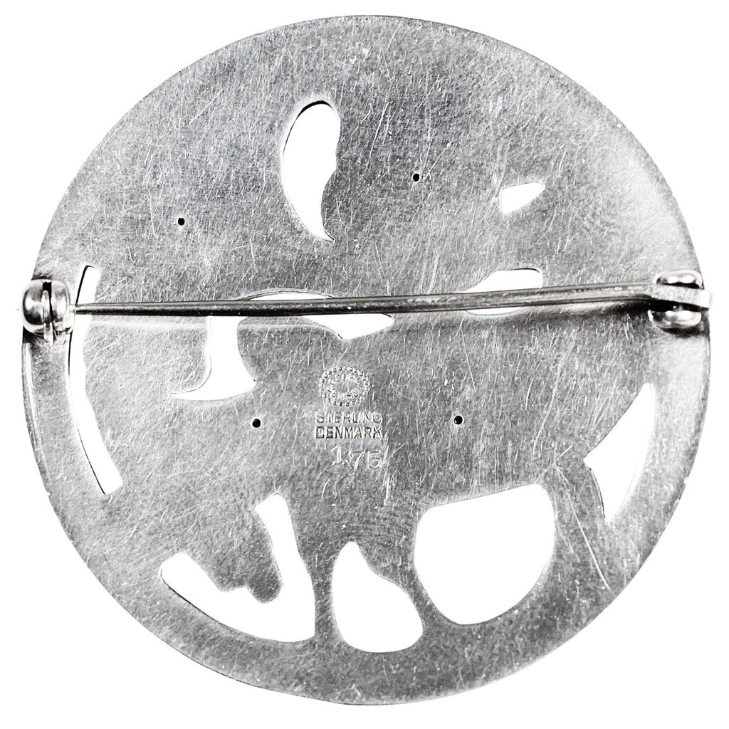 Georg Jensen Sterling Denmark Dove & Berries Brooch No. 175