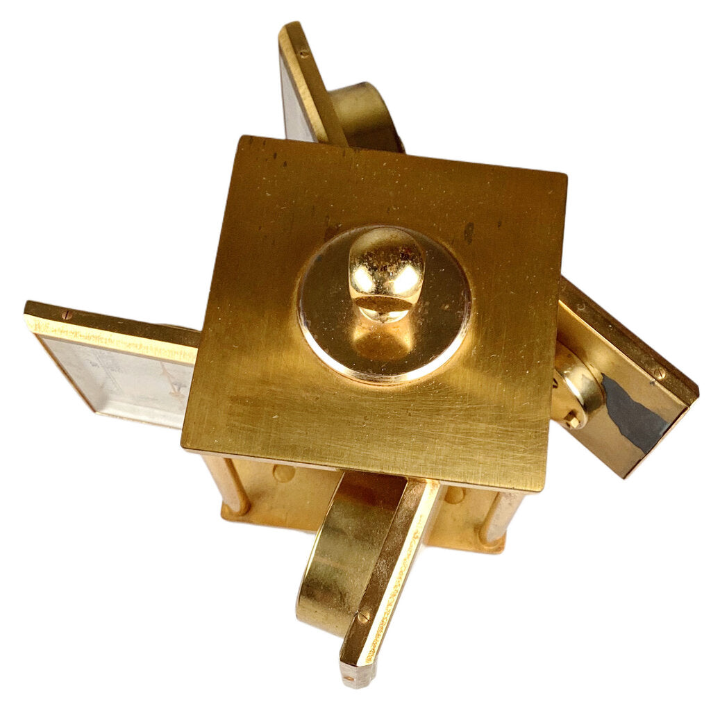 Imhof Midcentury Gilt Desk Clock and Weather Compendium