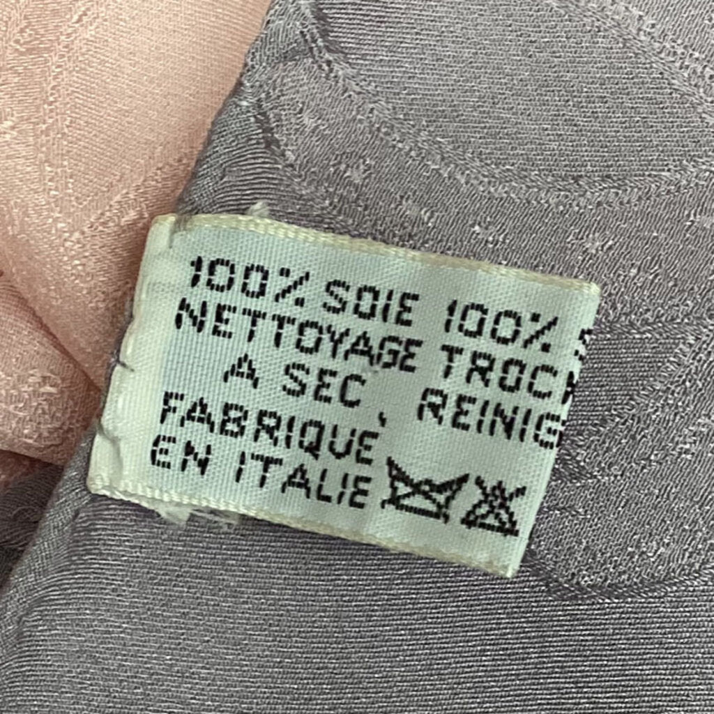 Cartier Jacquard Pink & Gray Silk Scarf