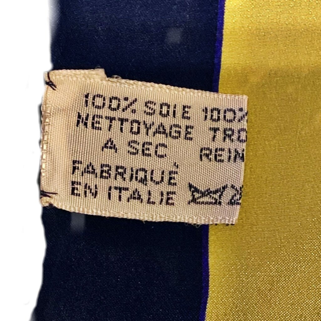 Panthere De Cartier Navy & Yellow Silk Scarf