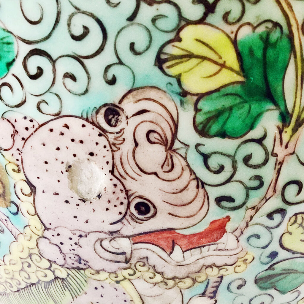 Chinese Export Ginger Jar w Dragons