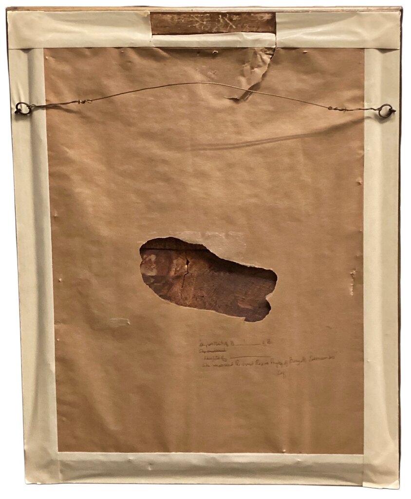 English Portrait of Child w Flowers. Pastel on Board. Unsigned.