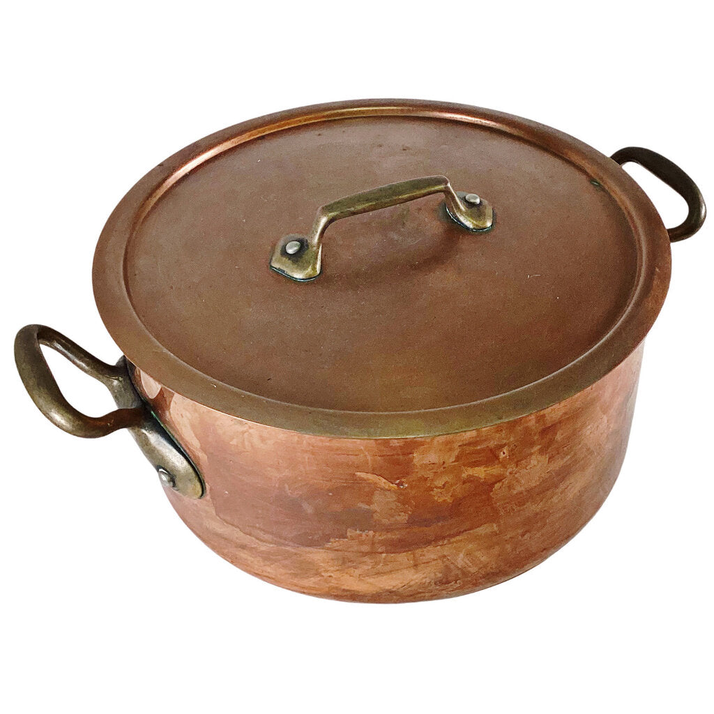 Vintage E. Dehillerin 6 Quart Copper Stock Pot.