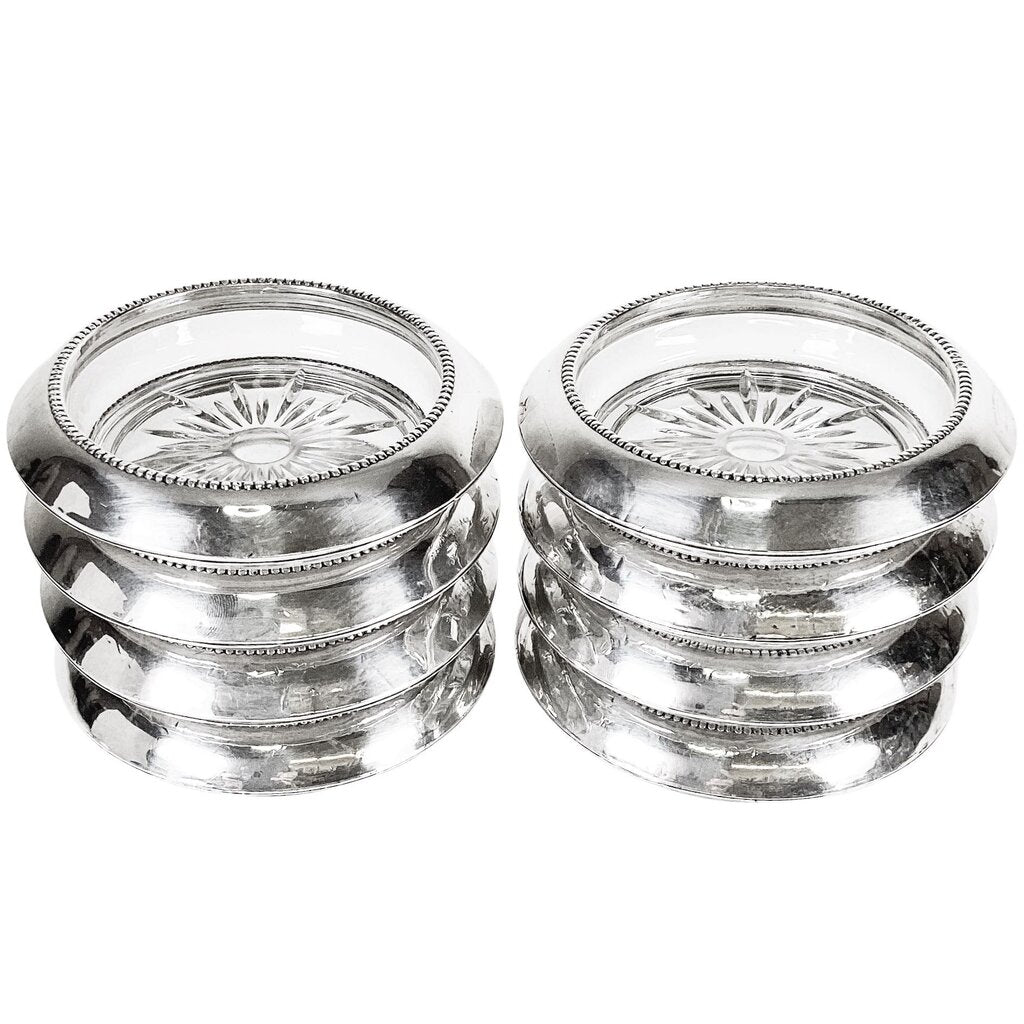Set of 8 Frank Whiting Sterling Coasters