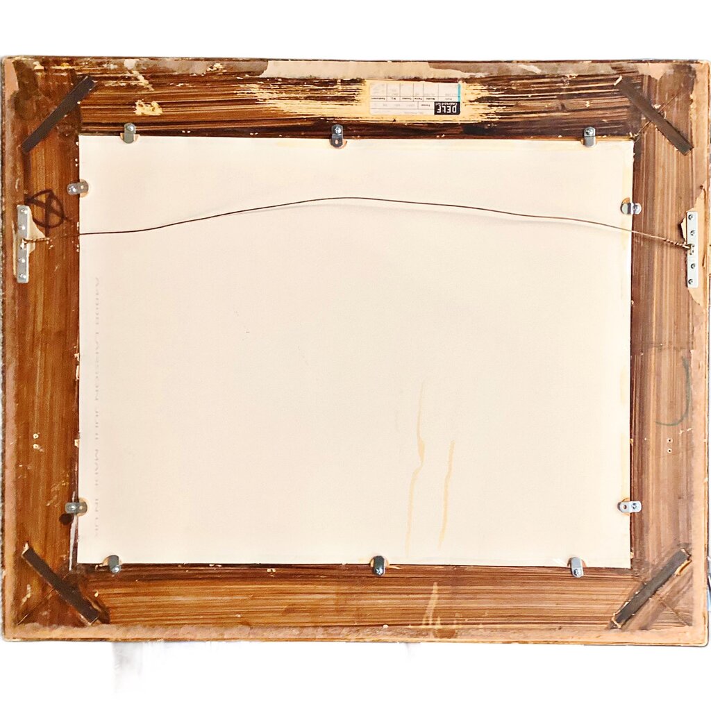 Sunset Landscape w/ Village, Mixed Media, 20th Century.