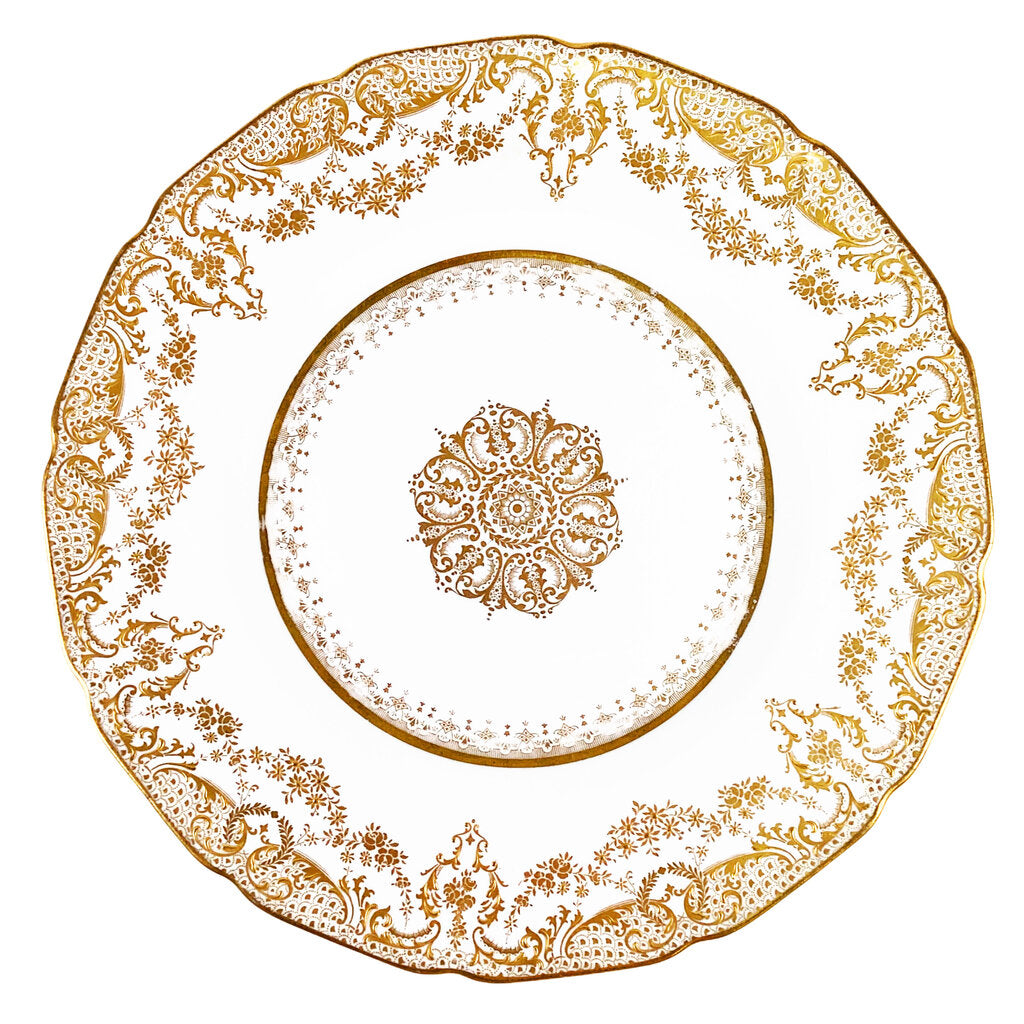 Set of 12 Tiffany & Royal Doulton Gold Gilt Decorated Plates