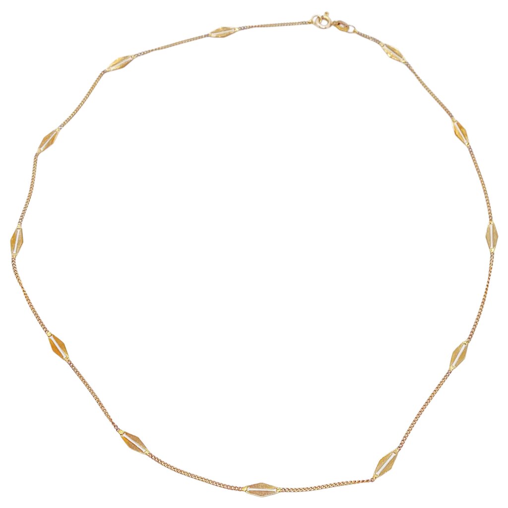 Italy 14Kt Fancy Link Chain Necklace