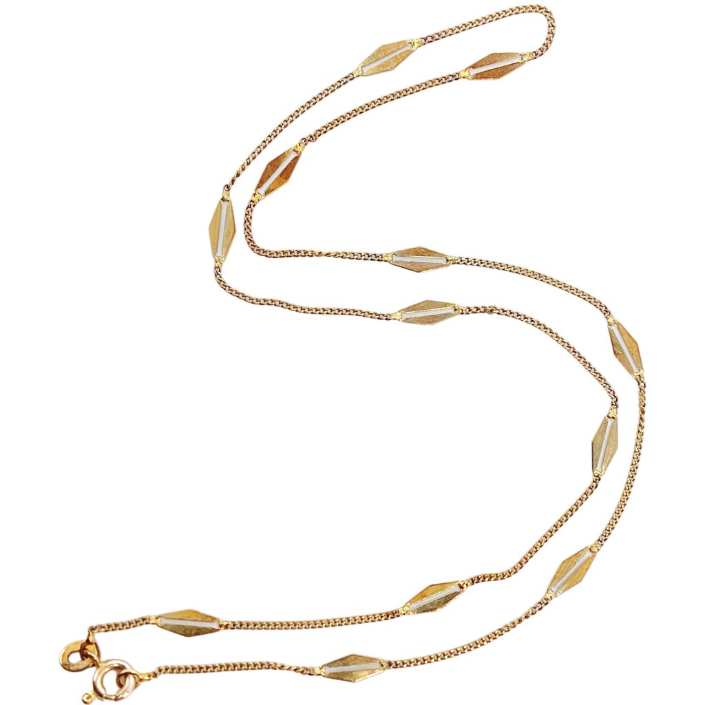 Italy 14Kt Fancy Link Chain Necklace