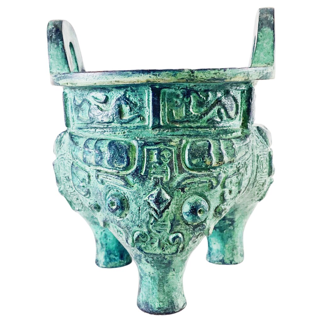 Bronze Cast Tripod Cooking Vessel in Custom Box