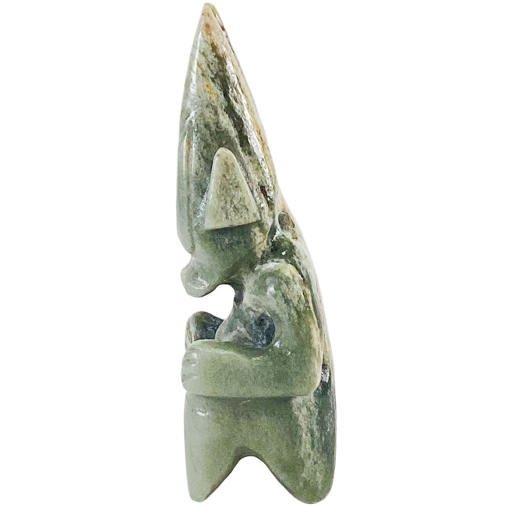 Celadon Jade Neolithic Carved Statue of Sun God
