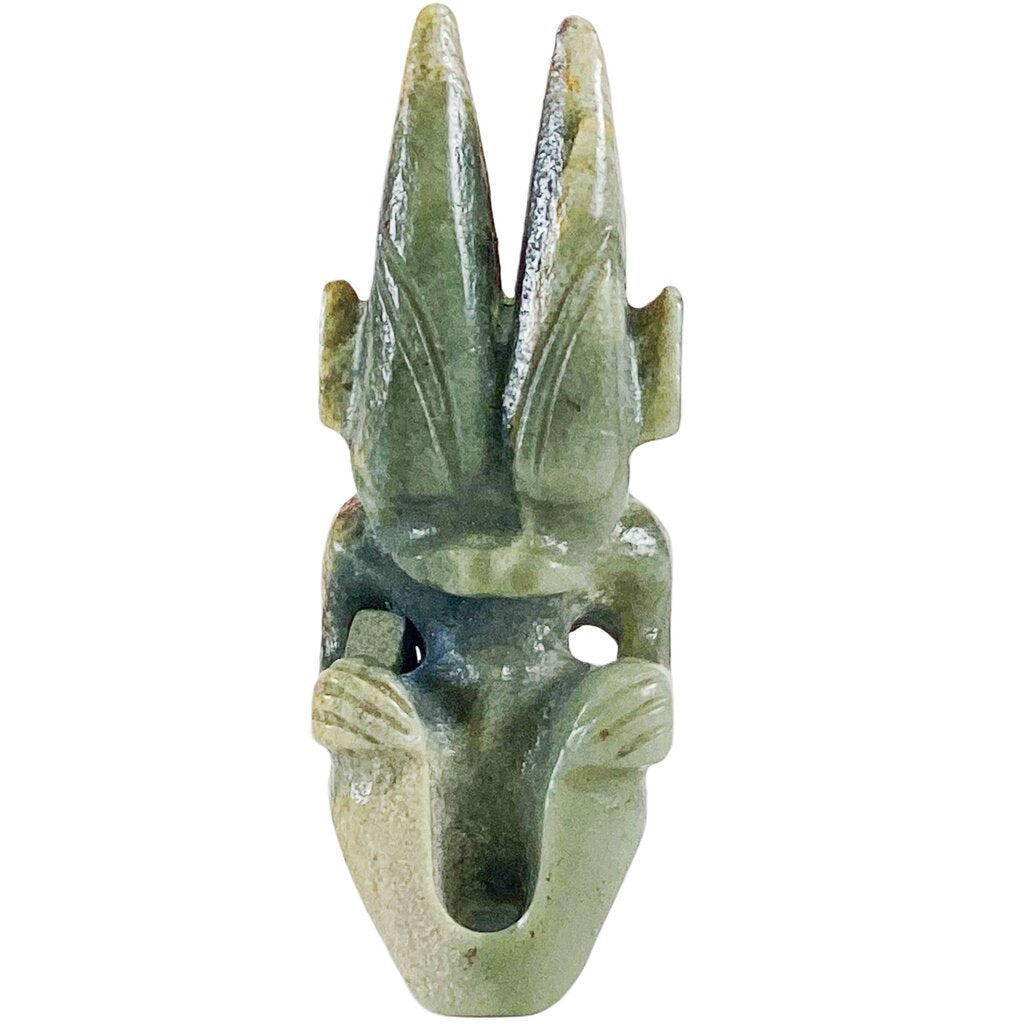 Celadon Jade Neolithic Carved Statue of Sun God