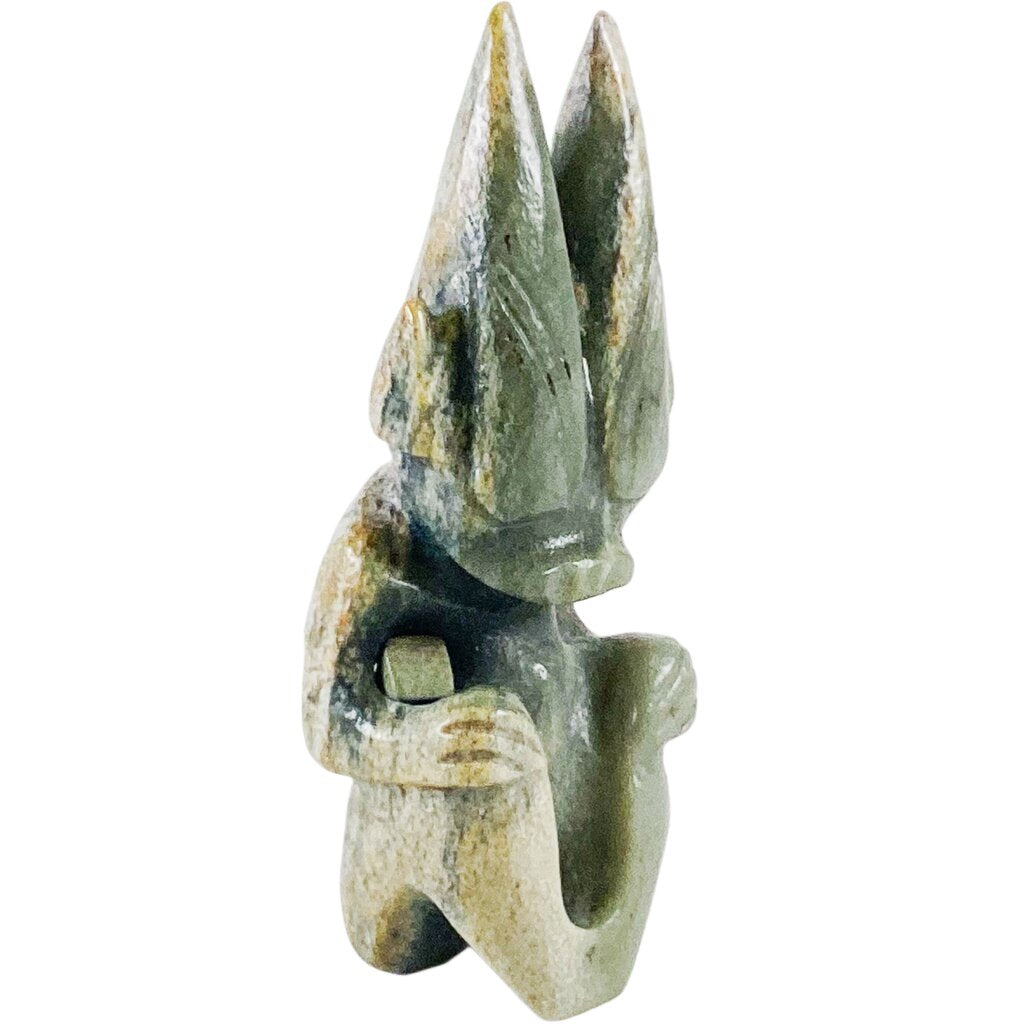 Celadon Jade Neolithic Carved Statue of Sun God