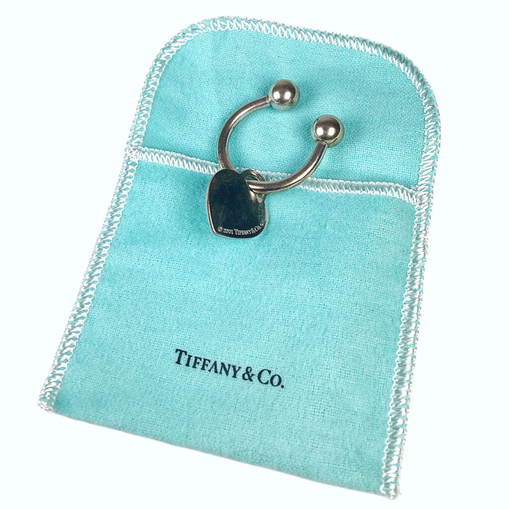 Tiffany Sterling Heart Tag Keyring Keychain
