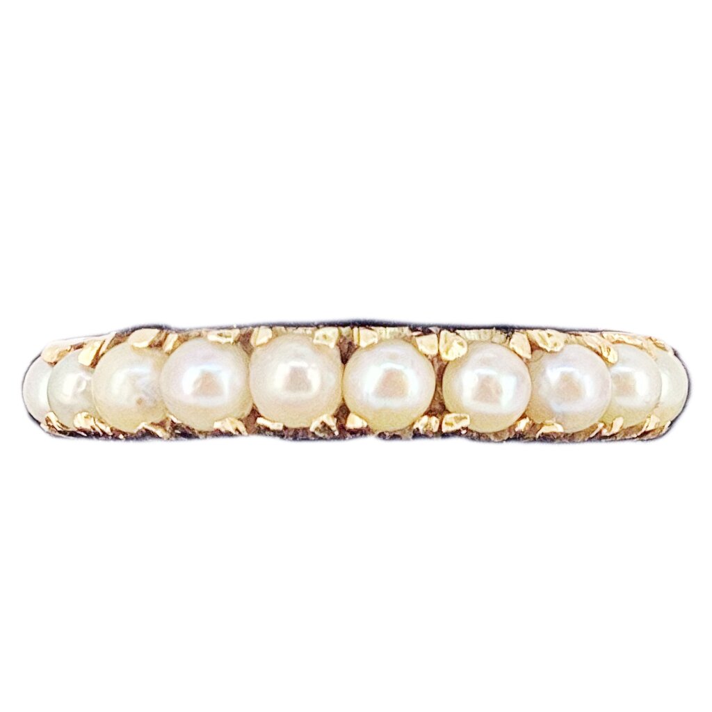 Pearl Eternity Band Mounted in 18Kt