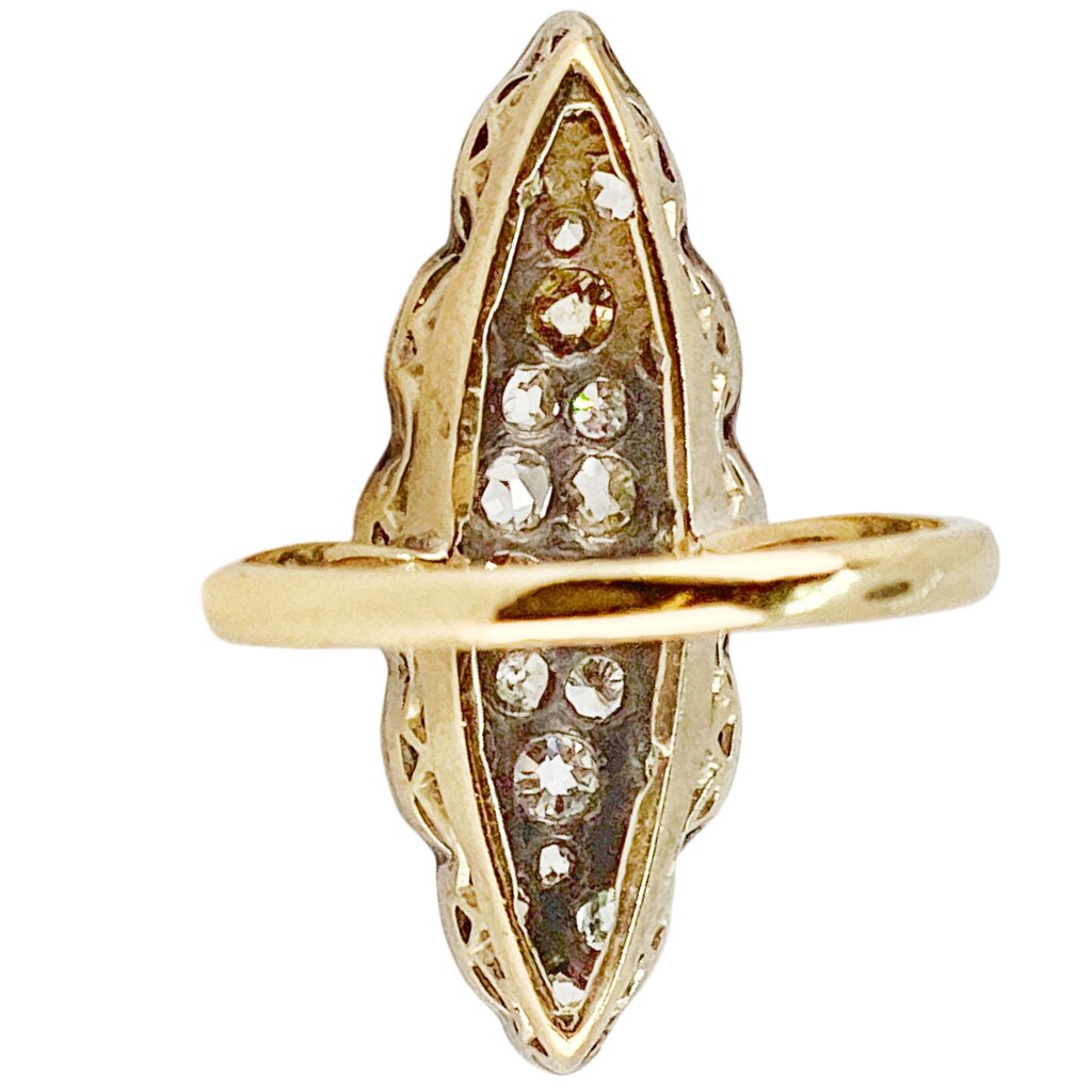 Diamond Ring Mounted in 18Kt Platinum. Victorian Culet Cut.