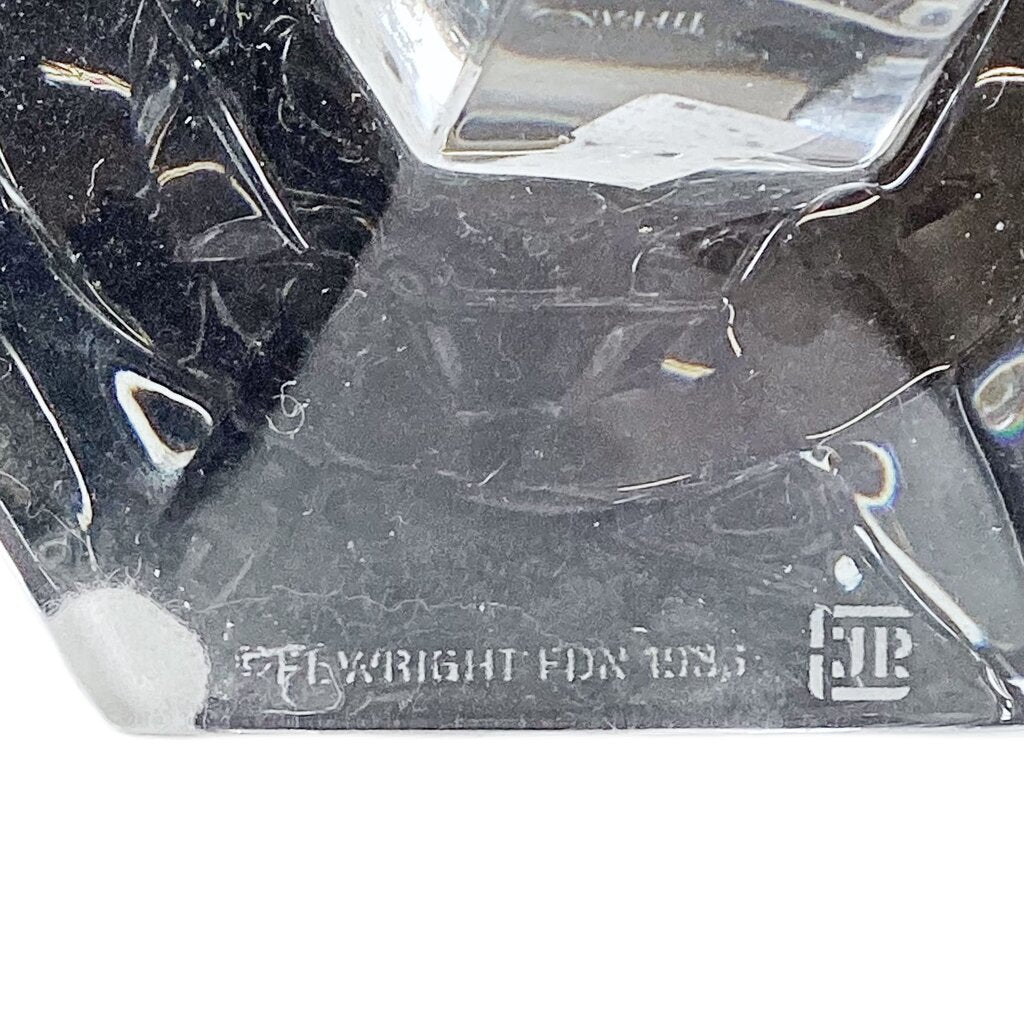 Pair of Tiffany Frank Lloyd Wright Crystal Candleholders