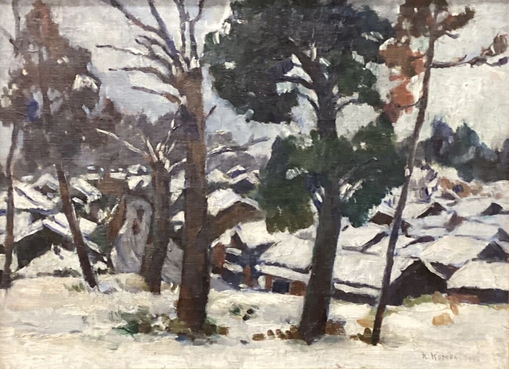 Kenkichi Kodera. Snowy Landscape. Oil On Canvas