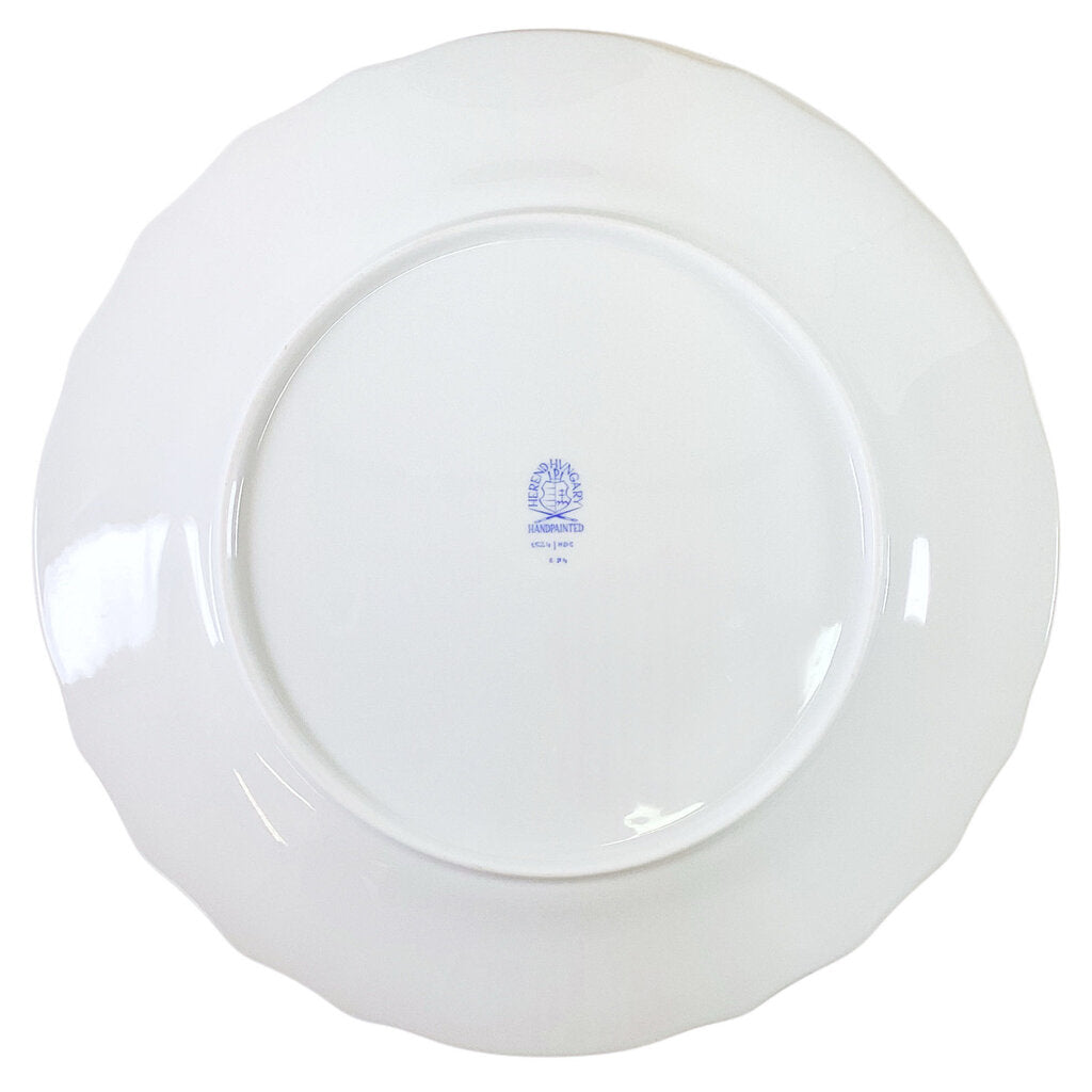Set of 10 Herend Gold Rimmed Dinner Plates