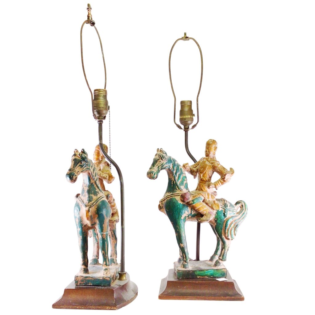 Pair Terracotta Warrior Lamps