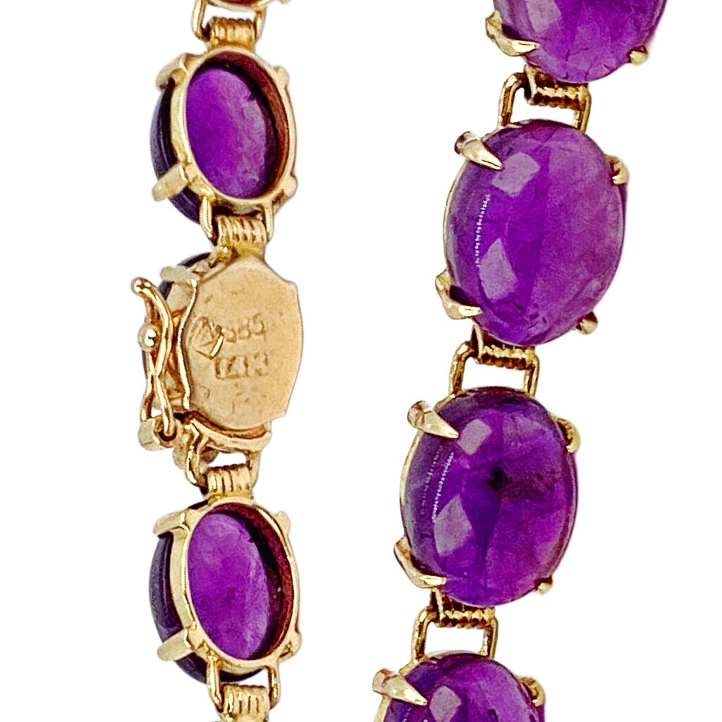 Victorian Amethyst & 14Kt Gold Bracelet