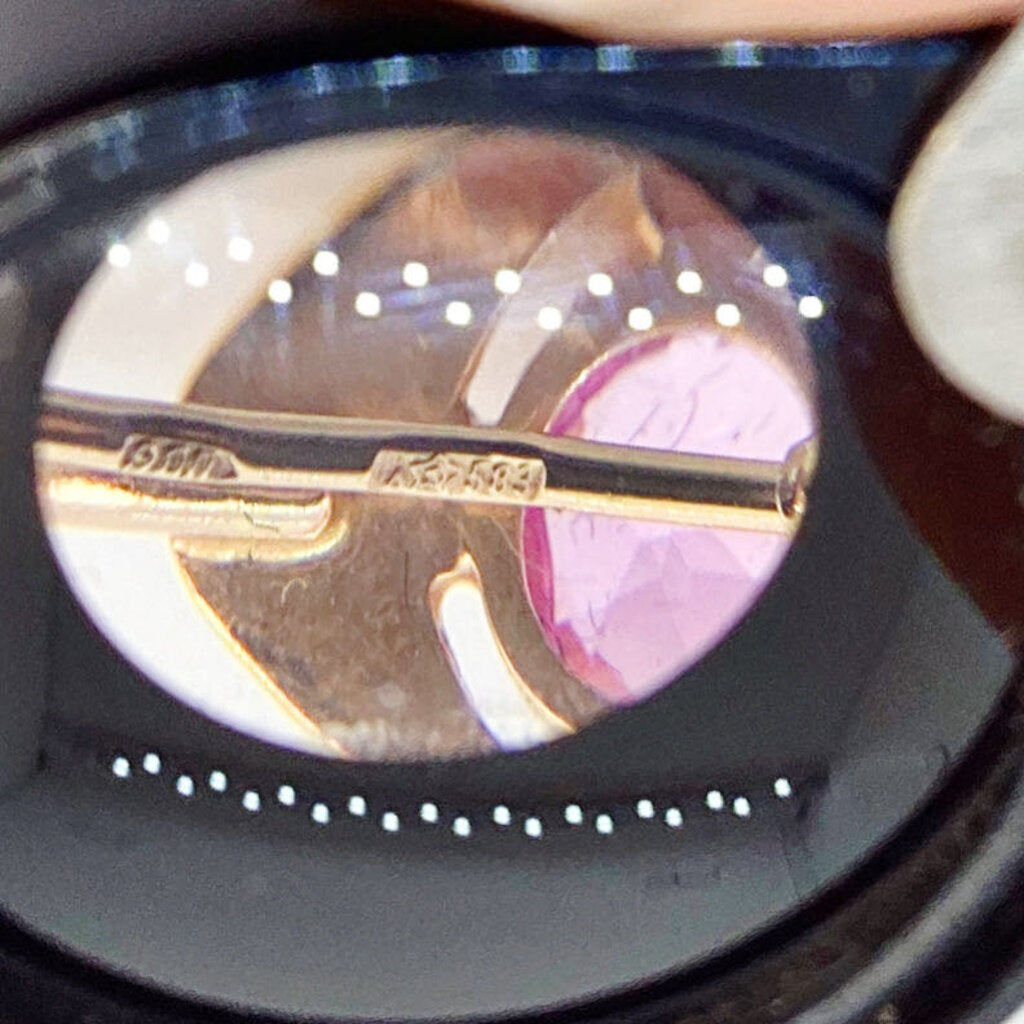 Vintage 14Kt Gold w Pink Stone Earrings