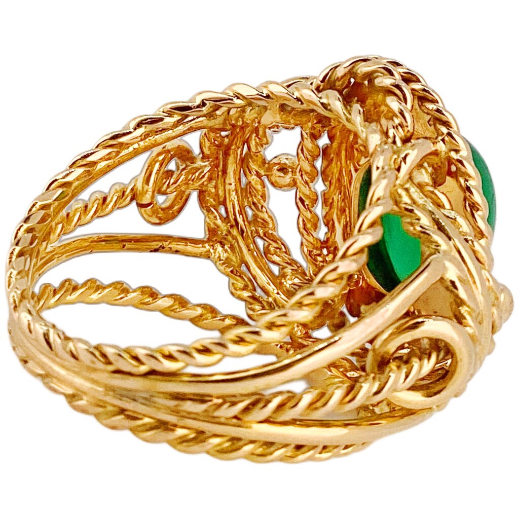 18Kt & Chrysoprase Custom Hand Made Ring
