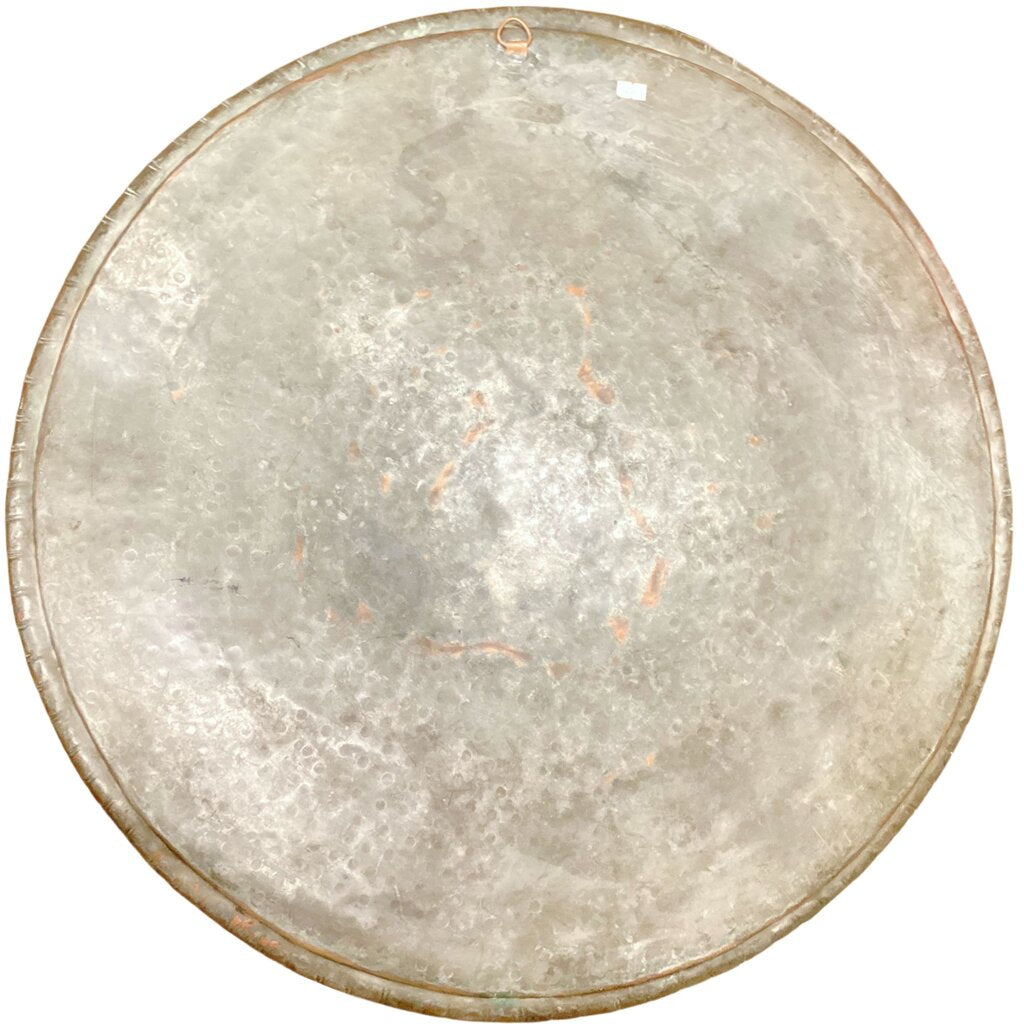 Vintage Copper Syrian Middle Eastern Round Engraved Tray