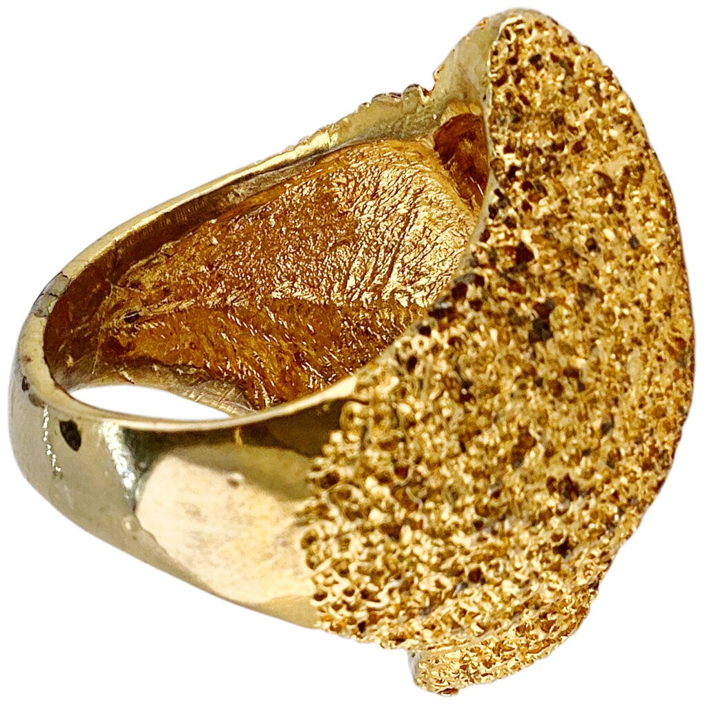 Brushed Gold Tone Shell Ring